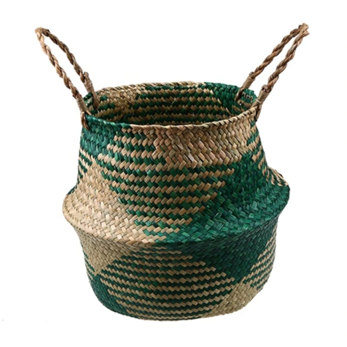 Seagrass geometric storage baskets