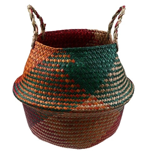 Seagrass geometric storage baskets