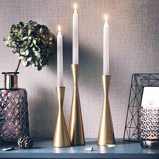 Valinhos Golden Metal Candlesticks