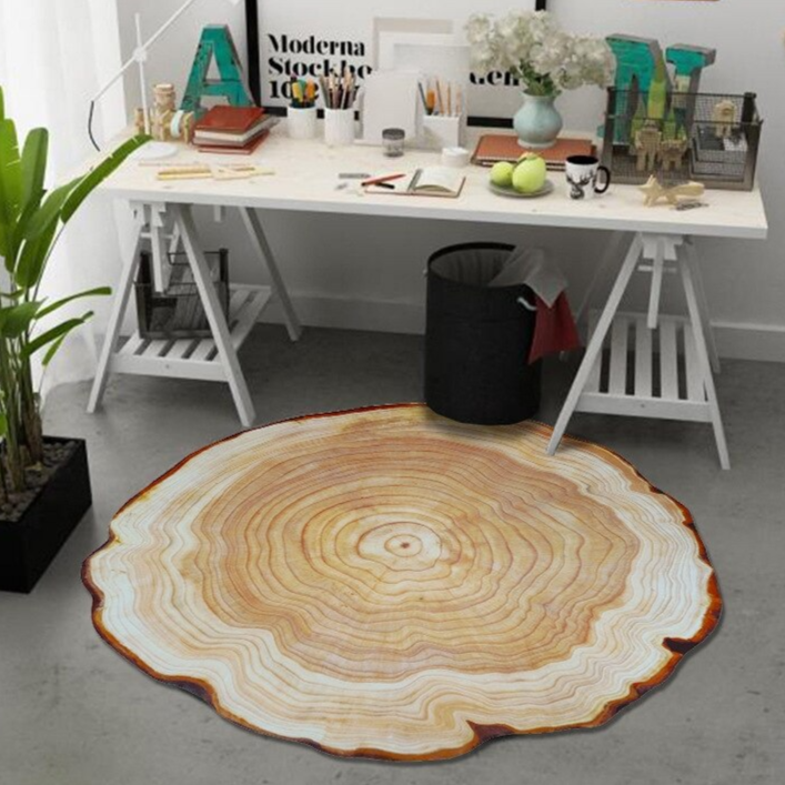 Wood Annual Rings Area Rug