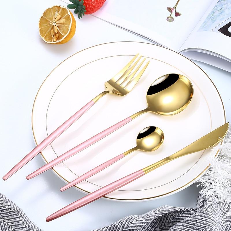 24Pcs 24-Piece Gold Flatware Set