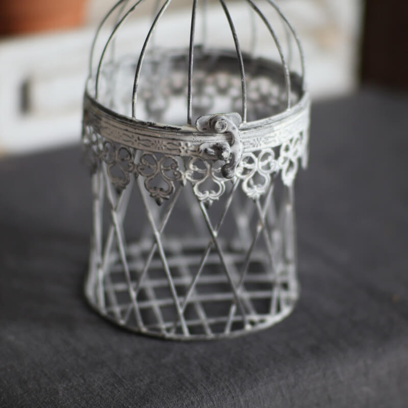 Vintage Iron Birdcage Candle Holder