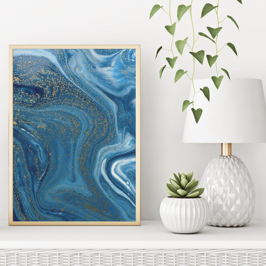 Ocean Marble Prints - Nordic Side - Art + Prints, not-hanger