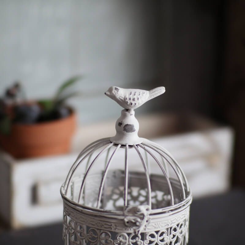 Vintage Iron Birdcage Candle Holder