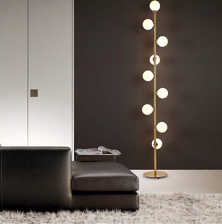 Unique Modern Gold Glass Ball LED Floor Lamp