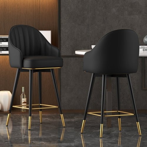 Modern Rotating High Bar Chair with Backrest for Living Room and Restaurants