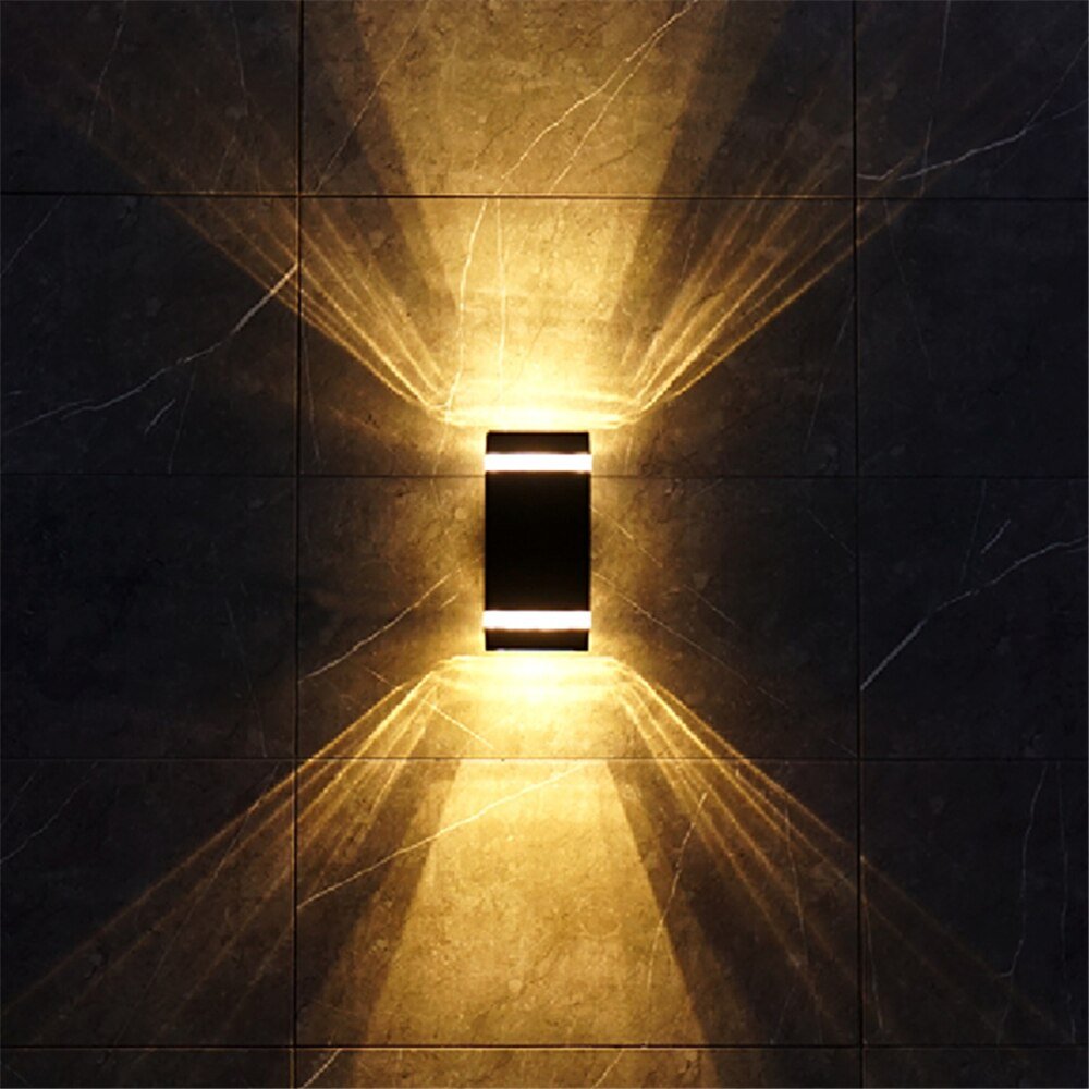 Modern Black Outdoor Aluminum Waterproof LED Wall Mounted Lamp For Villa