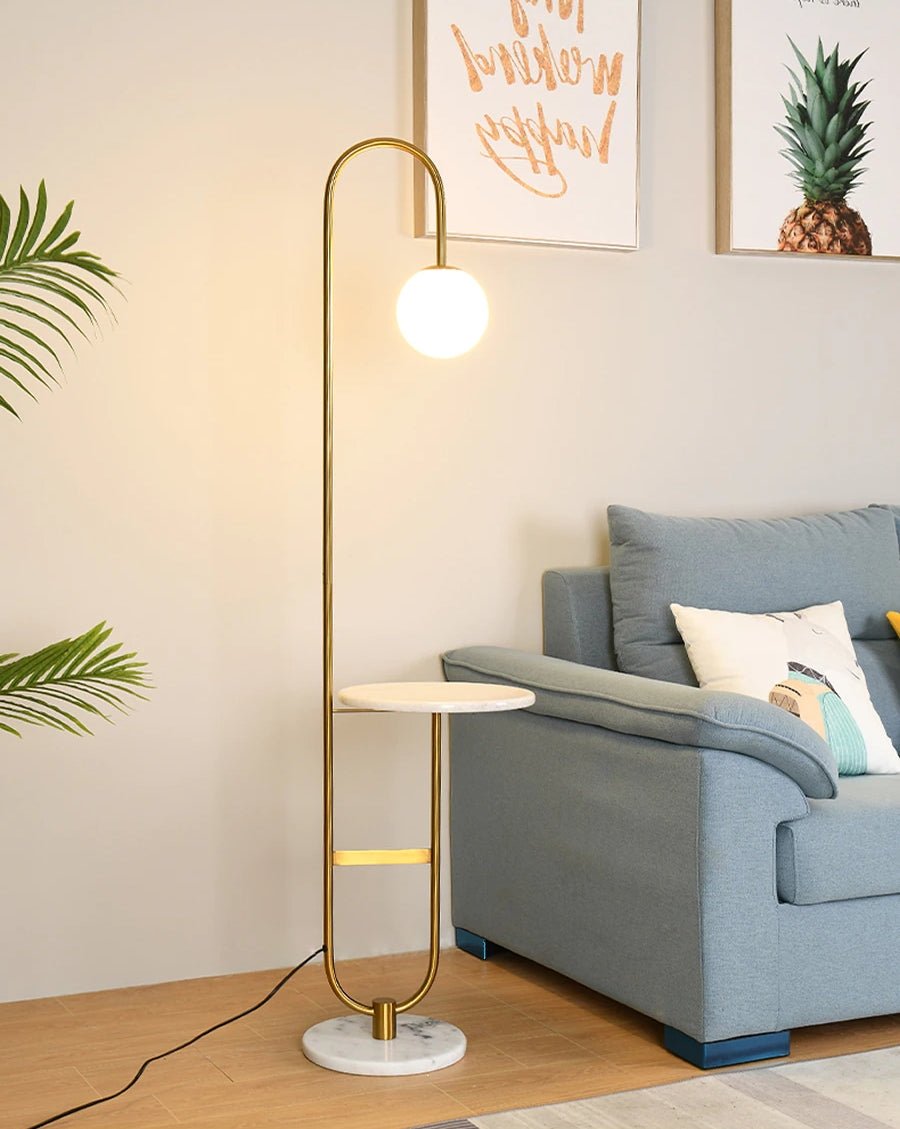 Art Deco Modern LED Floor Lamp With Round Table