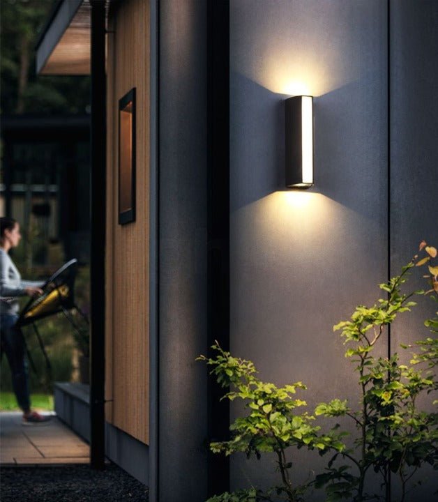 Modern Black Outdoor Waterproof Aluminum LED Wall Lamps For Porch, Garden