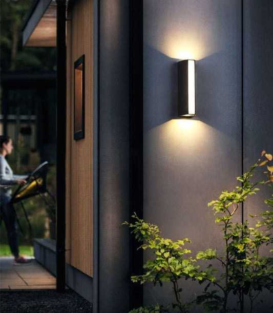 Modern Black Outdoor Waterproof Aluminum LED Wall Lamps For Porch, Garden