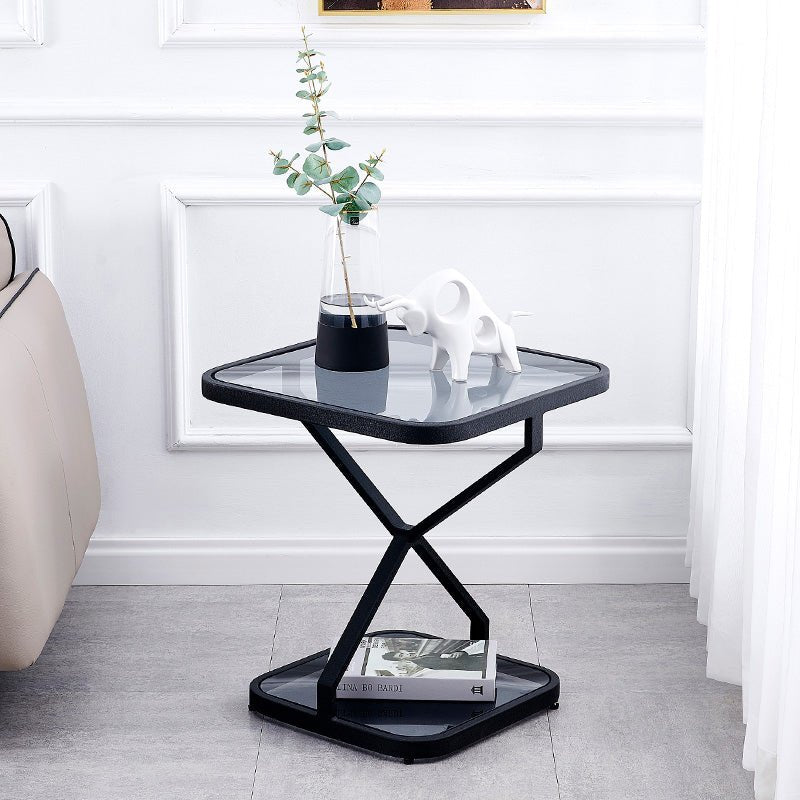Round Tempered Glass Side Table