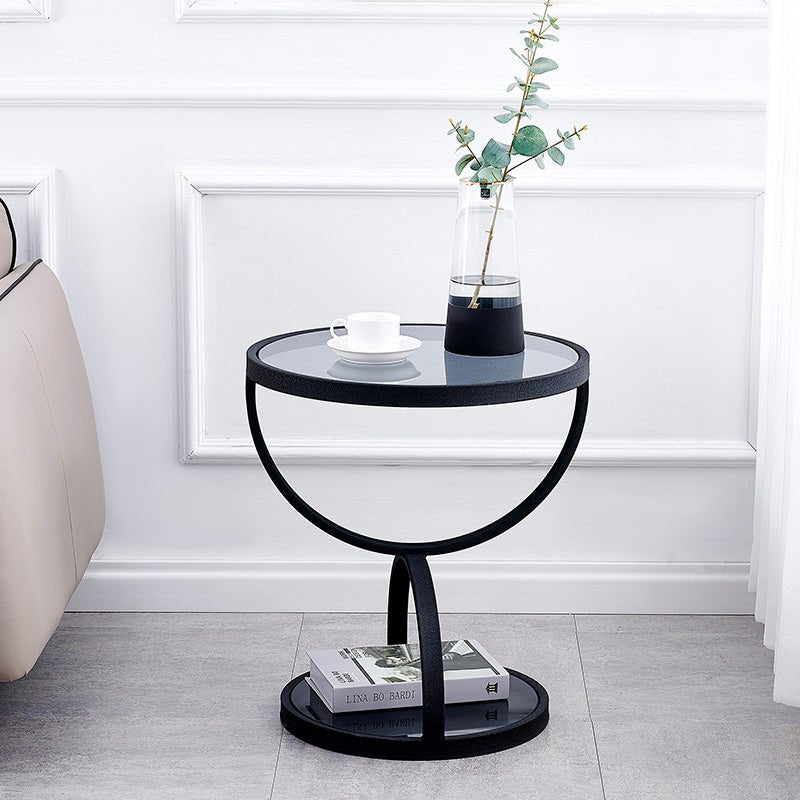 Round Tempered Glass Side Table