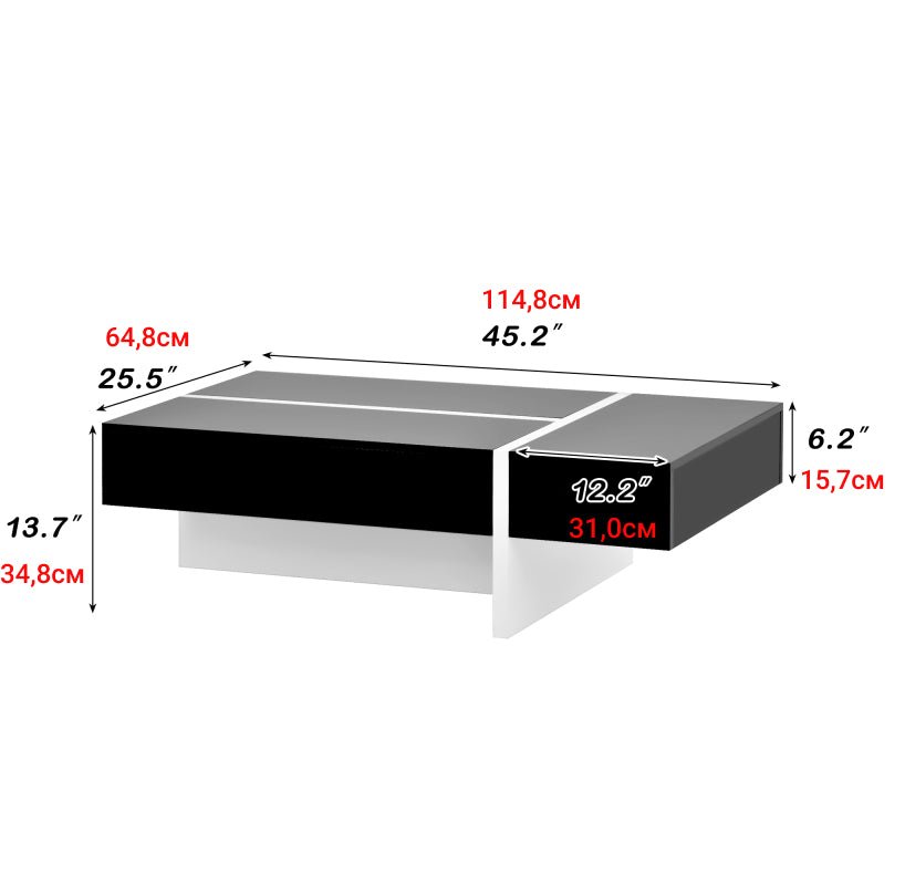 Modern High Gloss Surface Cocktail Table, Center Table for Sofa