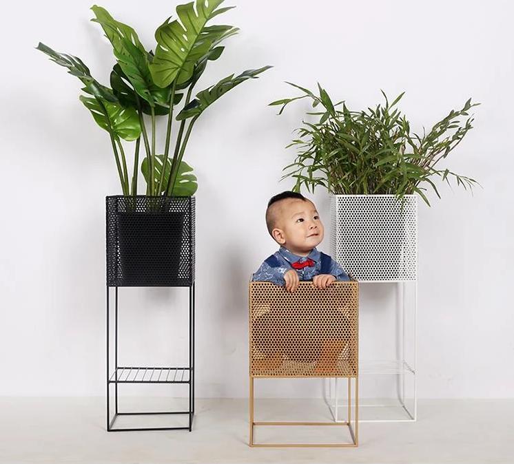 Isadora - Modern Iron Standing Box Planter - Nordic Side - 08-02, feed-cl0-over-80-dollars, feed-cl1-planters, modern-pieces, modern-planter-collection