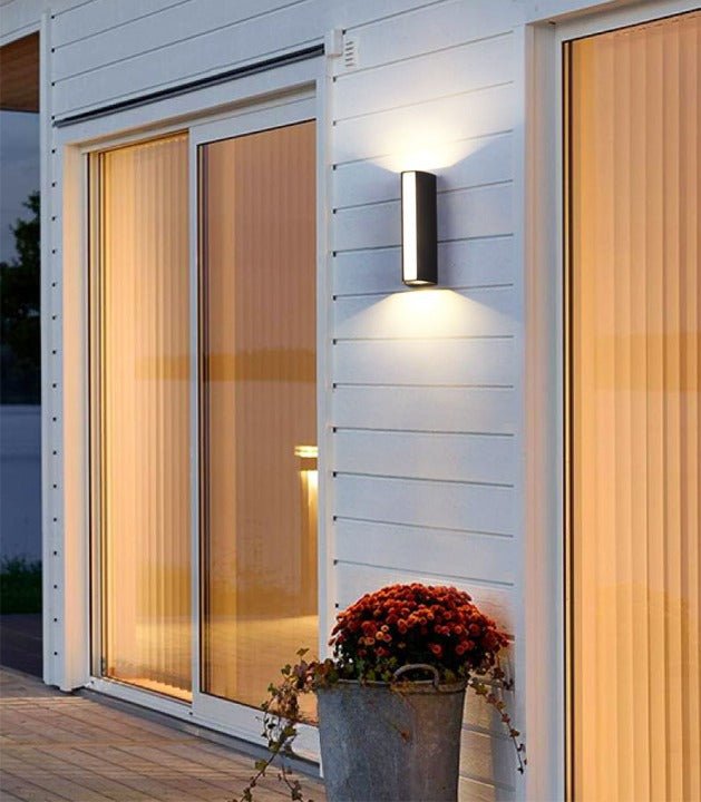 Modern Black Outdoor Waterproof Aluminum LED Wall Lamps For Porch, Garden