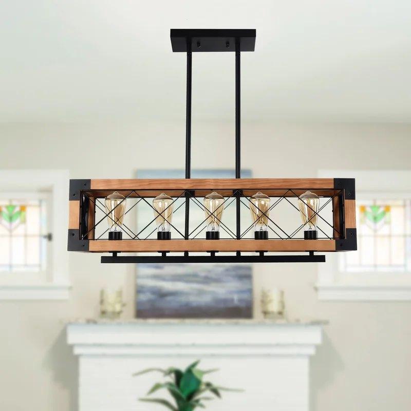 Serra Rustic Wood Pendant Light