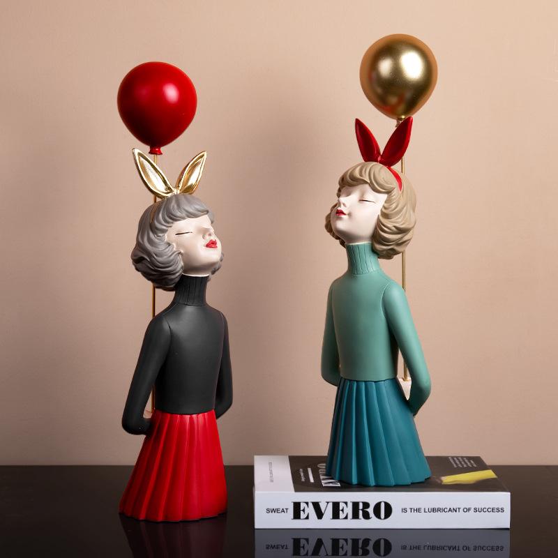 Balloon Resin Balloon Girl Statue