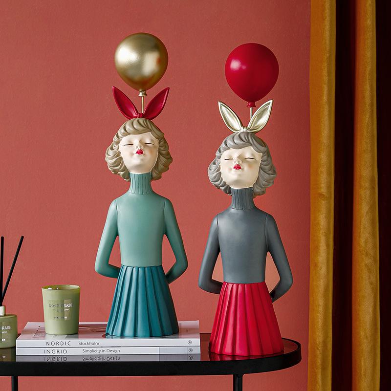 Balloon Resin Balloon Girl Statue