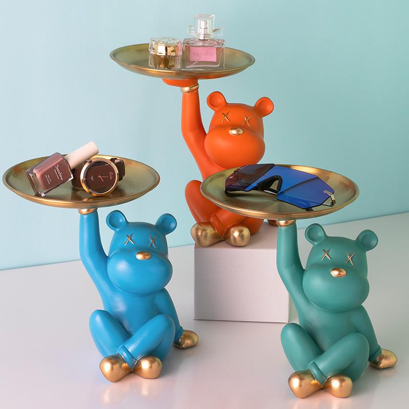 Chame Decorative Bear Tray Accent