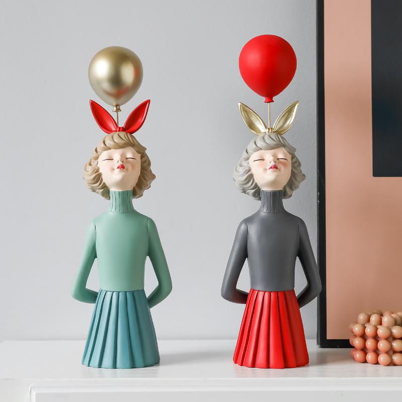 Balloon Resin Balloon Girl Statue