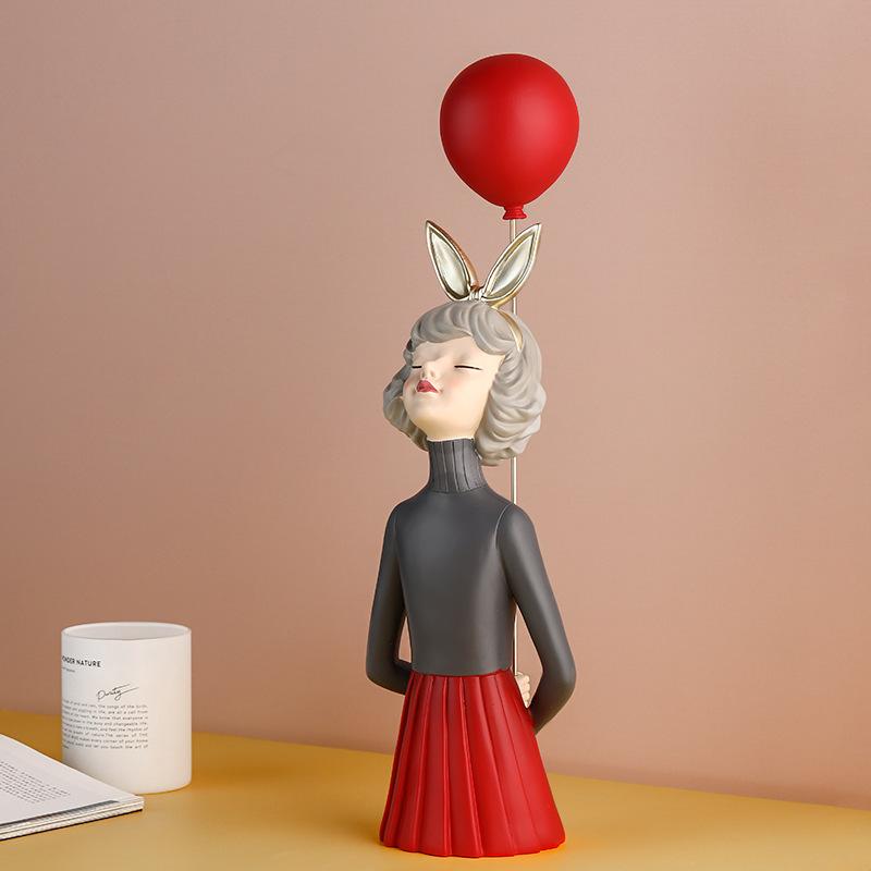 Balloon Resin Balloon Girl Statue