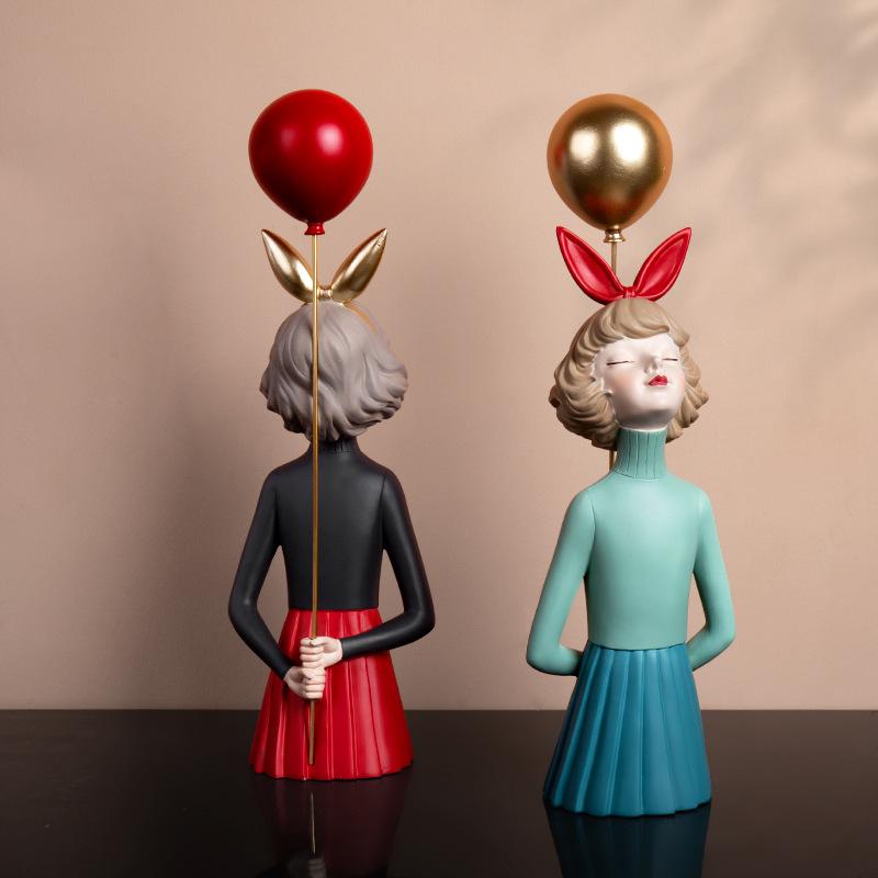 Balloon Resin Balloon Girl Statue