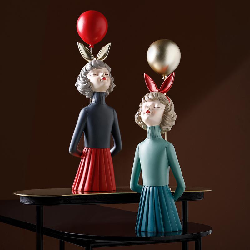 Balloon Resin Balloon Girl Statue