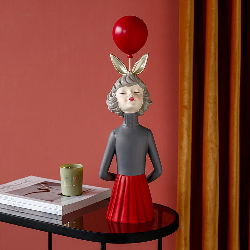 Balloon Resin Balloon Girl Statue