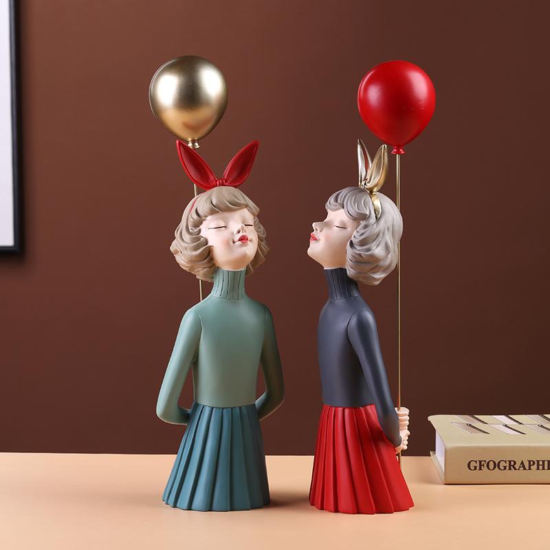 Balloon Resin Balloon Girl Statue