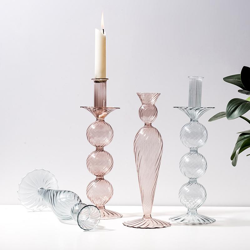 Crystal Modern Glass Candlestick Holder