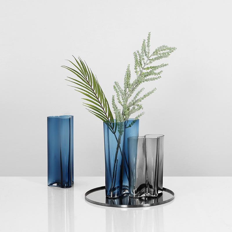 Abstract Scandinavian Crystal Vase - Abstract Waves