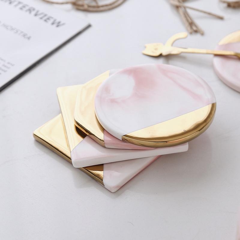 Marble Pink Marble Coasters (Set of 3)