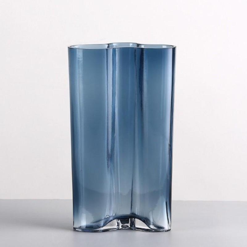 Abstract Scandinavian Crystal Vase - Abstract Waves