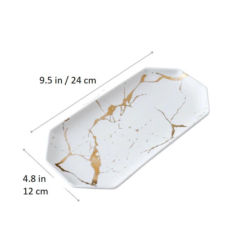 Marble Ceramic Serving Tray - Handcrafted