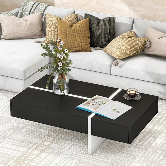 Modern High Gloss Surface Cocktail Table, Center Table for Sofa