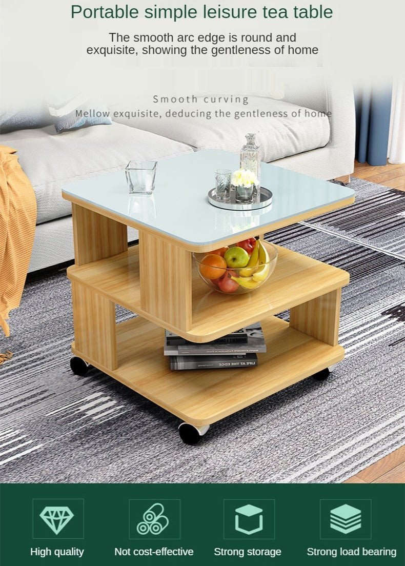 Modern Simplicity Coffee Table Made of Solid Wood with Multifunctional Storage