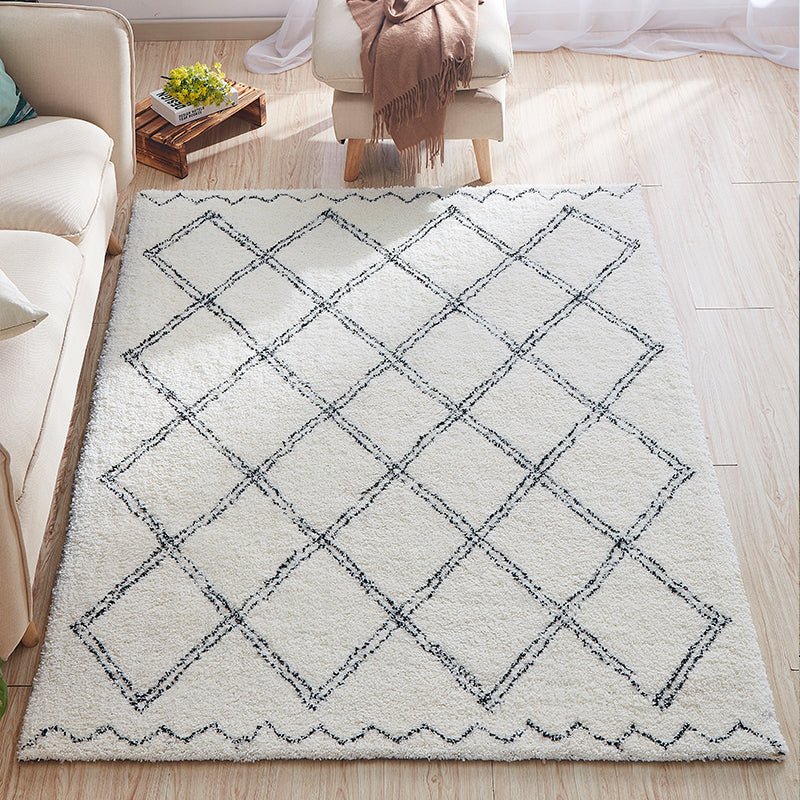 Modern White Soft Rectangle Area Carpet