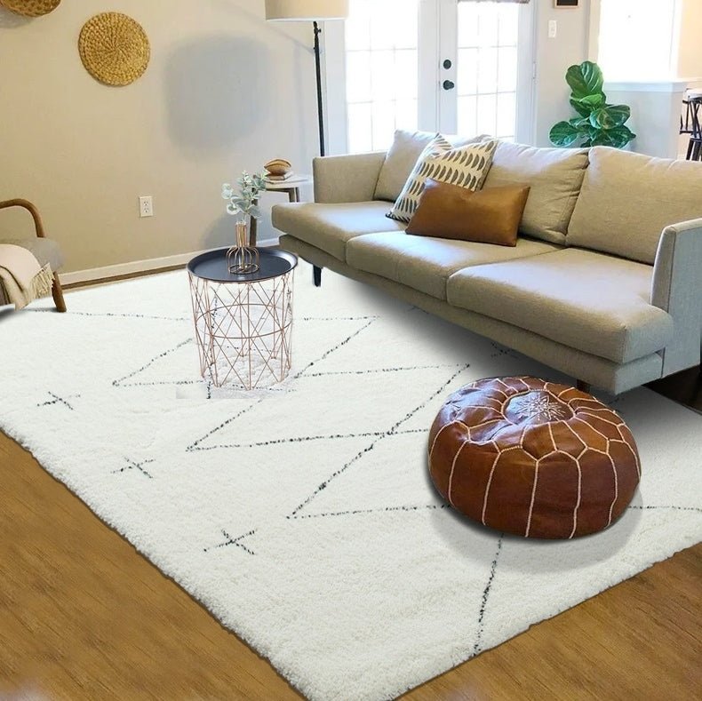 Modern White Soft Rectangle Area Carpet