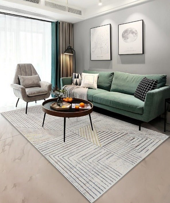 Modern Grey Fluffy Rectangle Area Carpet