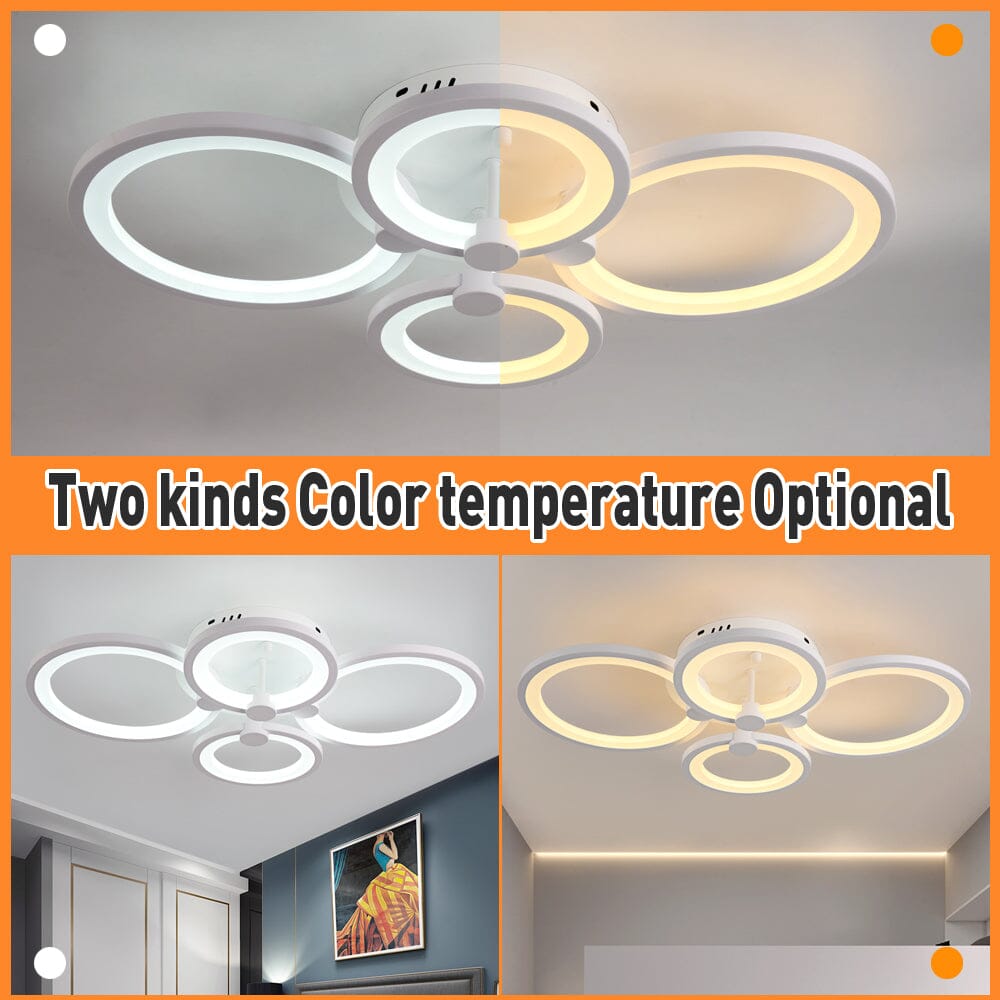 Modern Ring Acrylic Ceiling Lamp With Remote Control