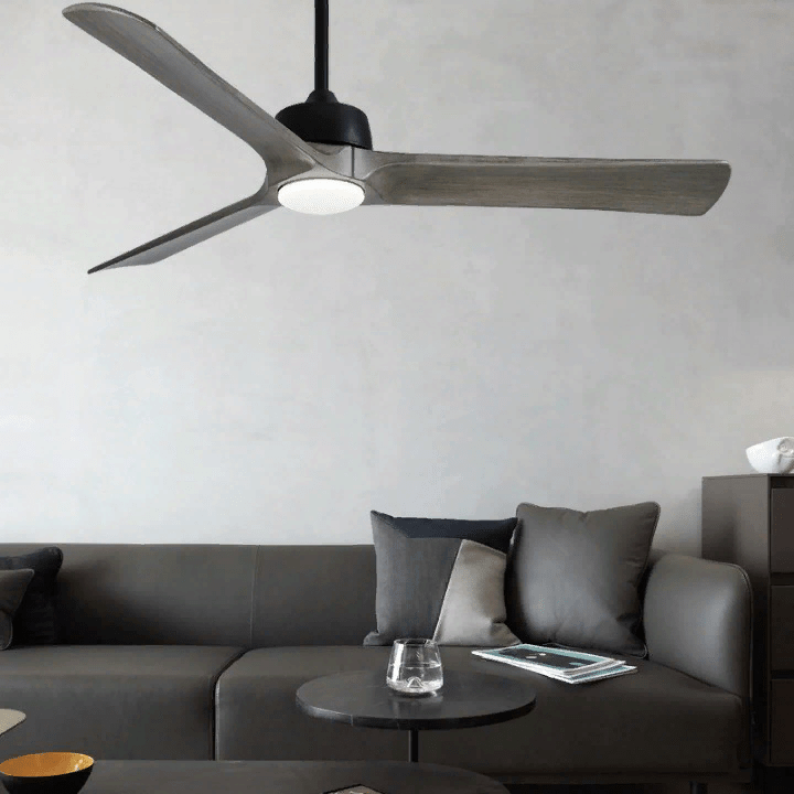 Modern Led Ceiling Fan with Remote Control made of Solid Wood