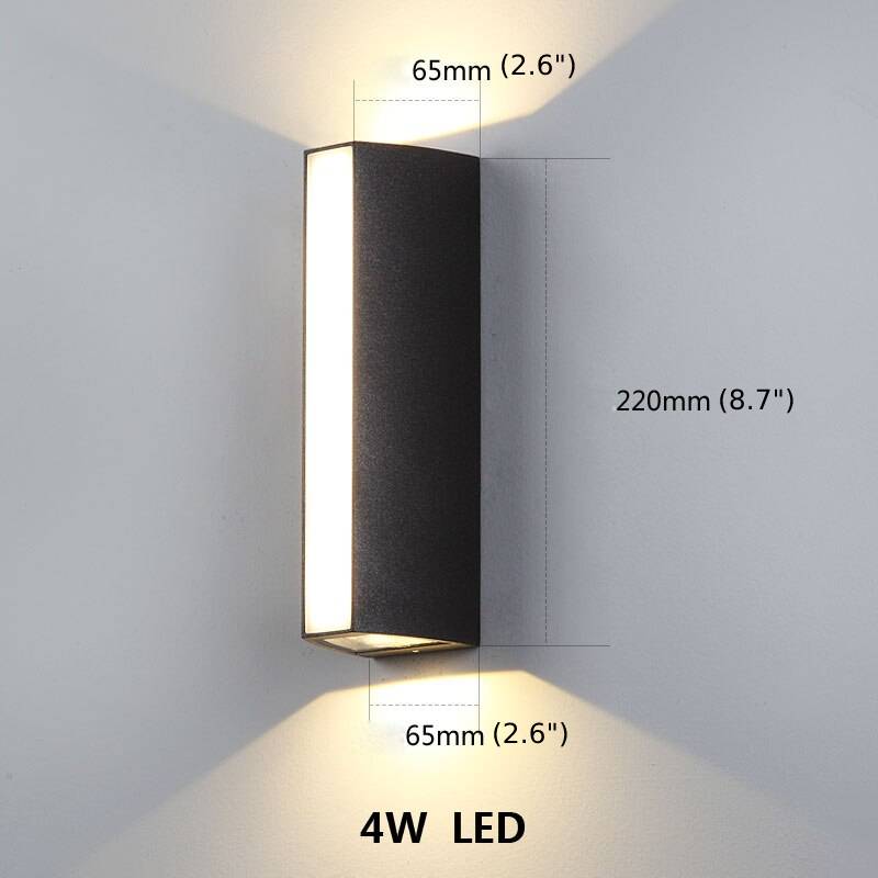 Modern Black Outdoor Waterproof Aluminum LED Wall Lamps For Porch, Garden