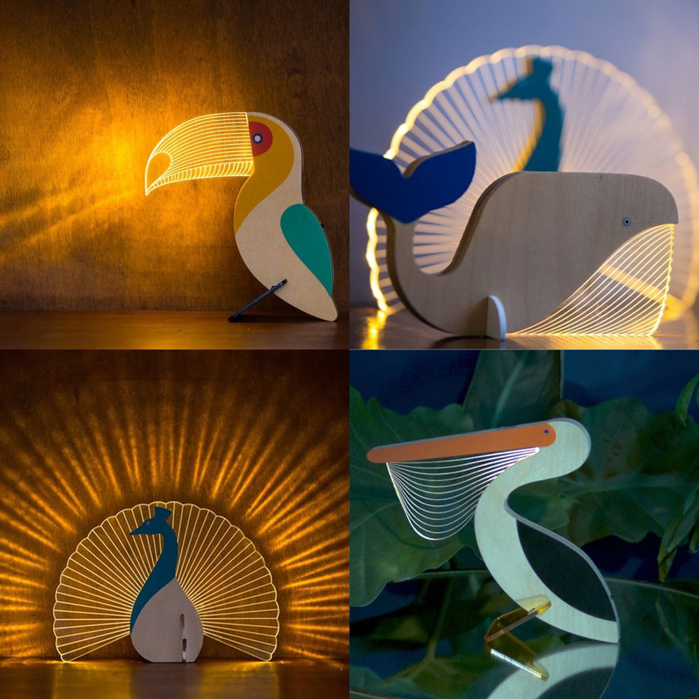 Whale And Birds Night Lamp