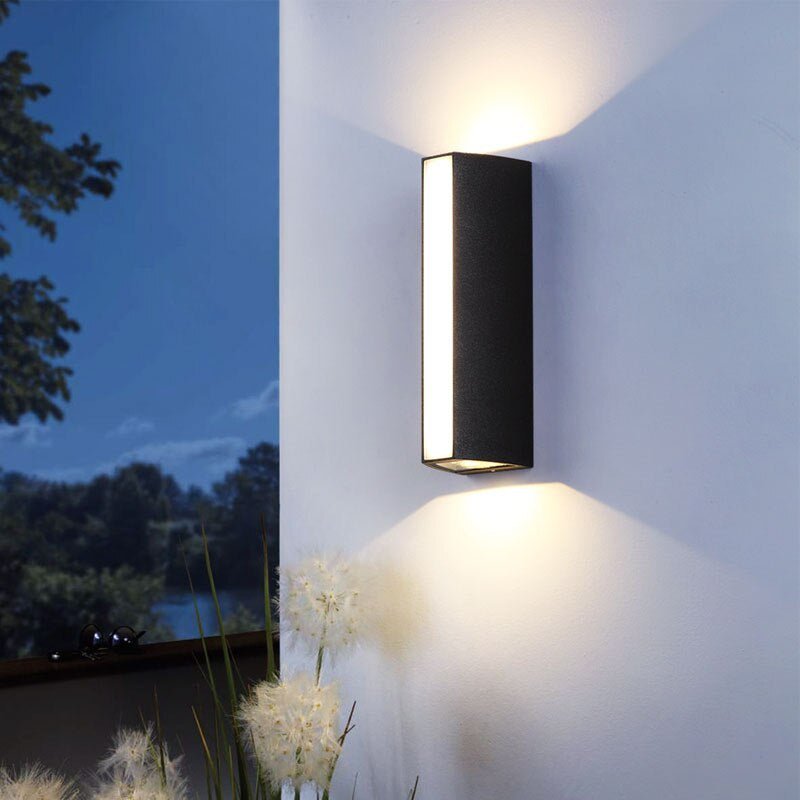 Modern Black Outdoor Waterproof Aluminum LED Wall Lamps For Porch, Garden