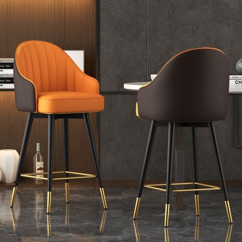 Modern Rotating High Bar Chair with Backrest for Living Room and Restaurants