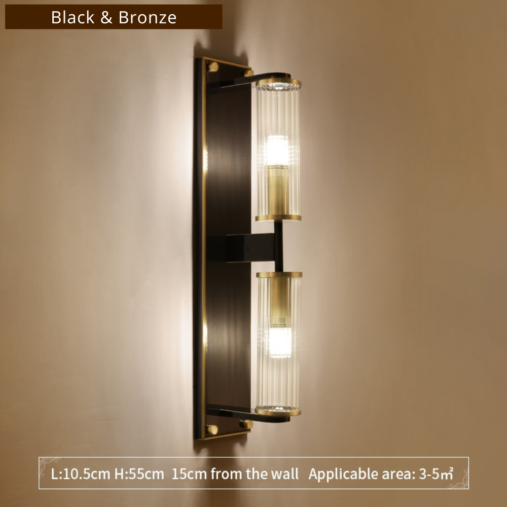 Tereza - Copper & Glass Column Wall Sconce