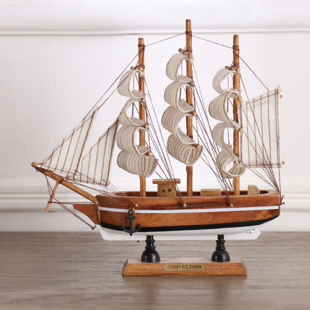 Wooden Sailboat Nautical Decor