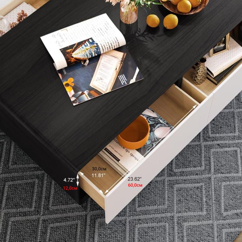 Modern Rectangular Wood Coffee Table with Storage