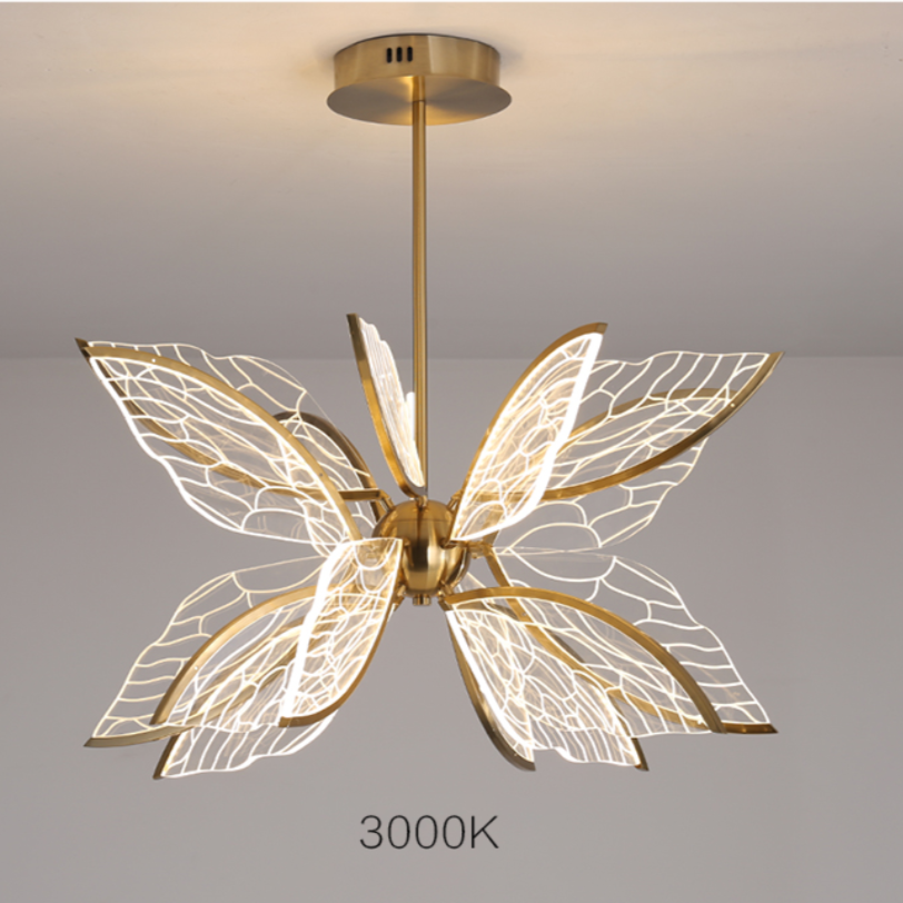 Modern Gold Butterfly Wing Chandelier