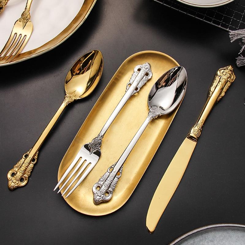 Luxury Elegant Gold & Silver Flatware Set